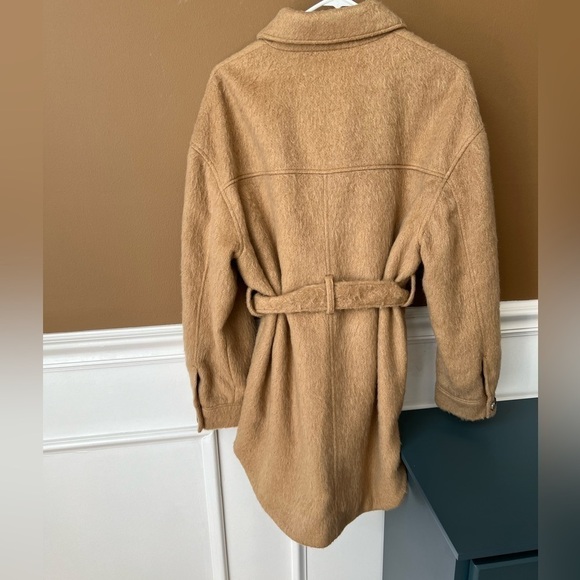 Topshop ASOS Camel Soft Peacoat Women’s Belted Size 6 - Picture 3 of 4